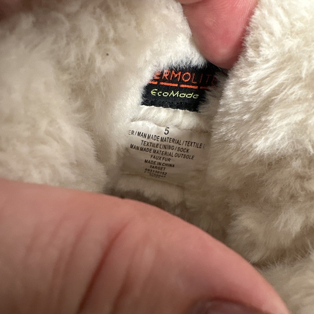 Cat & Jack Waterproof Cheetah Rain/Snow Faux Fur Boots Size 5 Thermolite EcoMade - Picture 6 of 7